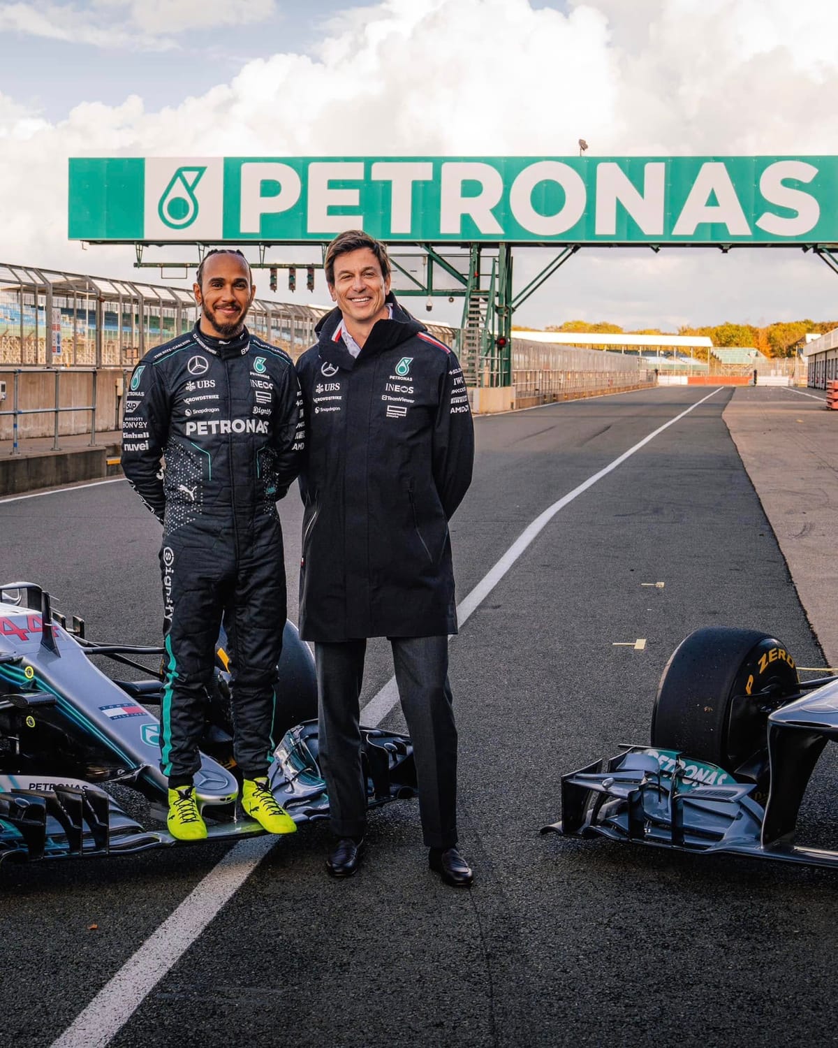 HOT SHOTS: Lewis Hamilton with Toto Wolf